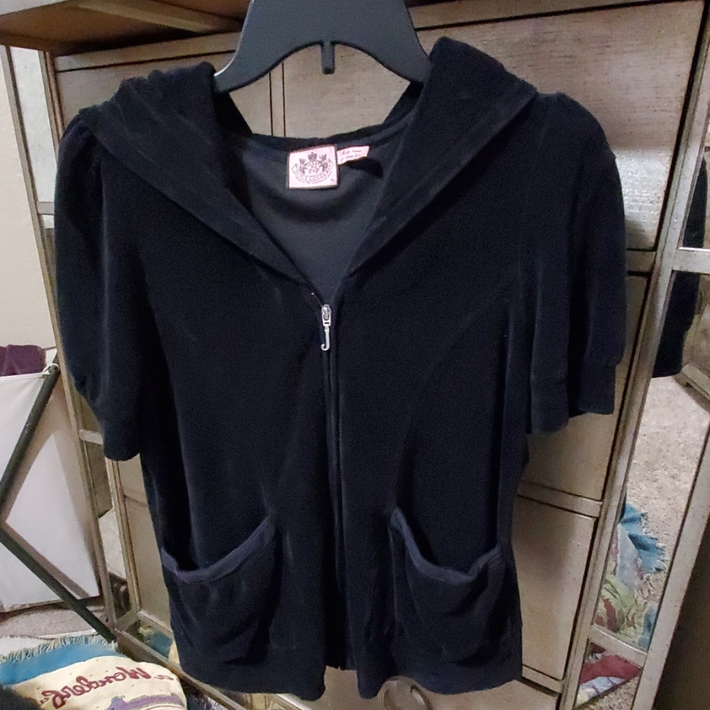 Juicy Couture short puff sleeve zip up hoodie